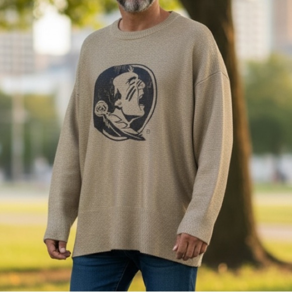 Gold Sweater with Florida State Seminoles logo, NEW - Picture 3 of 3